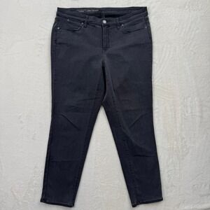 Talbots Jeans Womens 14W Gray Flawless Slim Ankle Mid Rise Stretch Denim Pants